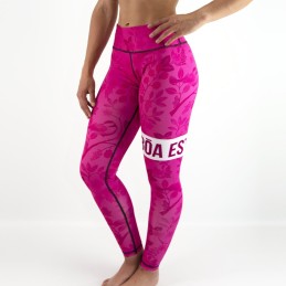 Women's fun sport leggings - Estilo Floral Pink for sportswear