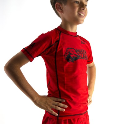Mata Leão children's rashguard - Red for martial arts