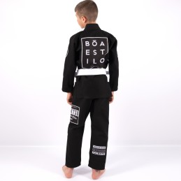 Jiu Jitsu kimono for children - Nosso Estilo Black for clubs on tatami mats
