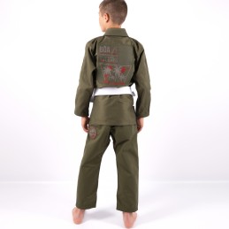 BJJ Kimono for children - Velha Boipeba Khaki for clubs on tatami mats