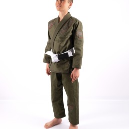 BJJ Kimono para crianças - Velha Boipeba cáqui a prática do jiu-jitsu brasileiro