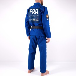 BJJ Kimono for men from the France team Blue for clubs on tatami mats