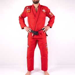 BJJ Kimono para homens da seleção da França Vermelho a prática do jiu-jitsu brasileiro