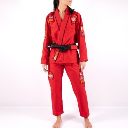 BJJ Kimono para mulheres da seleção da França Vermelho Artes marciais