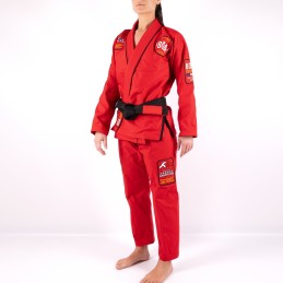 BJJ Kimono para mulheres da seleção da França Vermelho um kimono para clubes de bjj