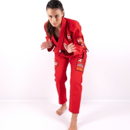 BJJ-Kimono für Frauen vom französischen Team Rot für Wettbewerbe