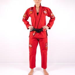 BJJ Kimono para mulheres da seleção da França Vermelho a prática do jiu-jitsu brasileiro