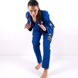 BJJ-Kimono für Frauen vom französischen Team Blau für Wettbewerbe
