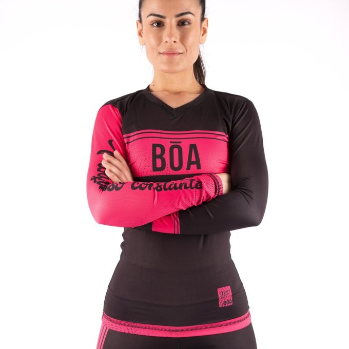 Rashguard Grappling da donna - Estilo de vida rosa per sport da combattimento