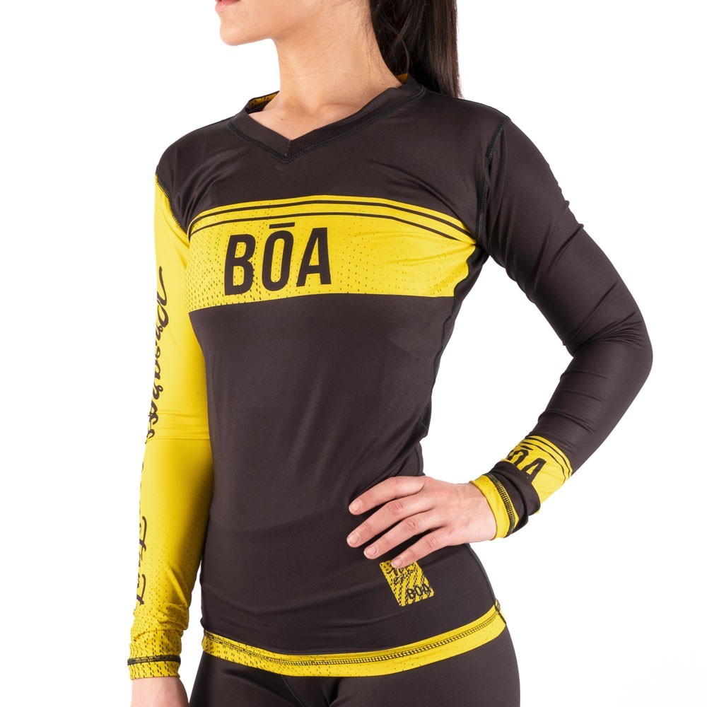 Rashguard grappling para mujer - Estilo de vida Amarillo para deportes