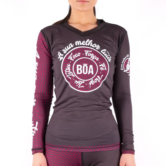 Rashguard Grappling para mujer - A sua melhor luta rojo para artes marciales