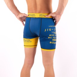 Pantalones cortos de compresión Jiu Jitsu - Formula da Luta Azul Boa Fightwear