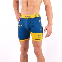 Pantalones cortos de compresión Jiu Jitsu - Formula da Luta Azul Boa