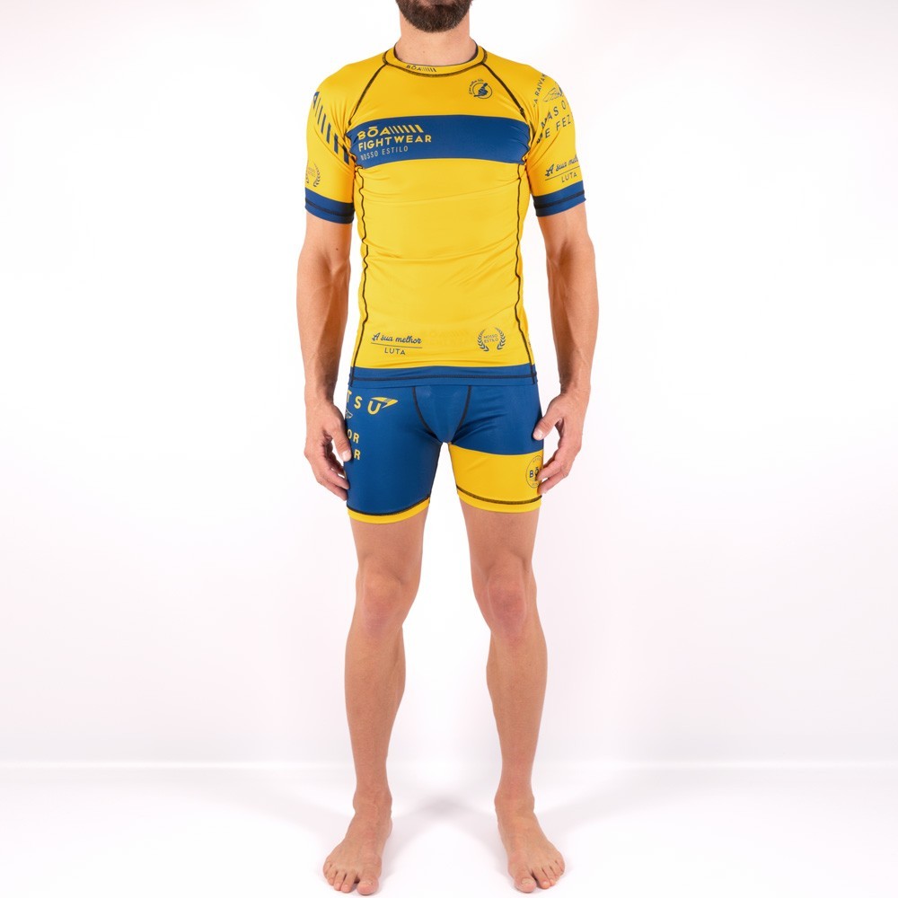 Shorts de compressão Jiu Jitsu - Formula da Luta Azul para Grappling