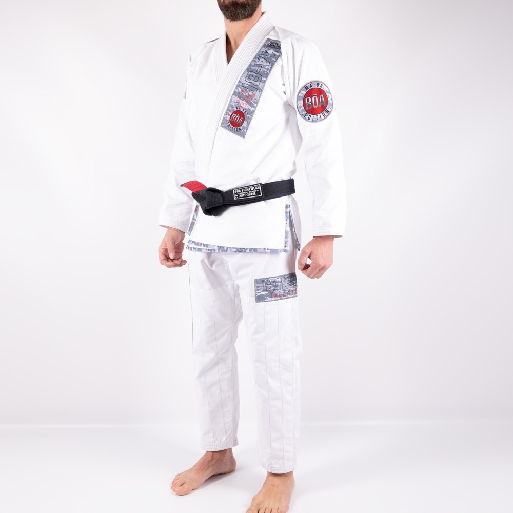 Brasilianischer Jiu-Jitsu-Kimono für Herren – MA-8R weiss