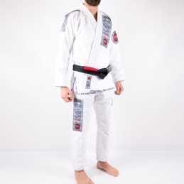 Kimono brasiliano Jiu-Jitsu da uomo - MA-8R Bianco Boa Fightwear