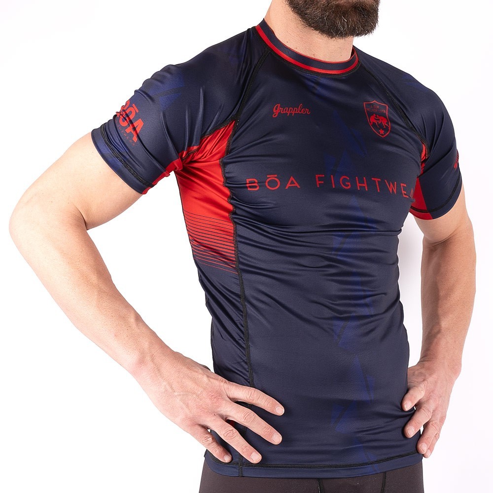Рашгард Но-Ги - Grappler player Синий Boa Fightwear