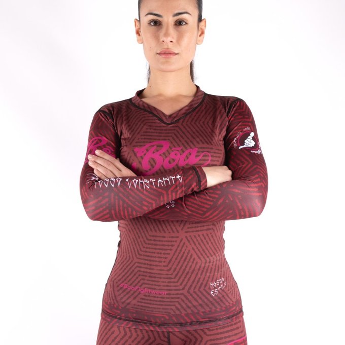 Rashguard da Grappling per donna - Raiva rosso