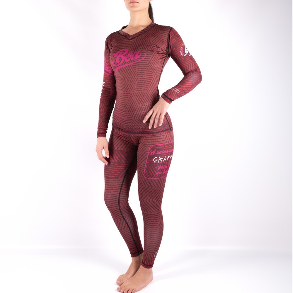 Rashguard Grappling für Damen - Raiva rot Kampfsport