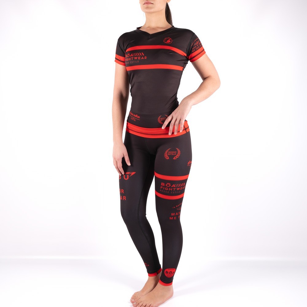 Rashguard Jiu-Jitsu Grappling für Damen - Formula da Luta Schwarz Kampfsport