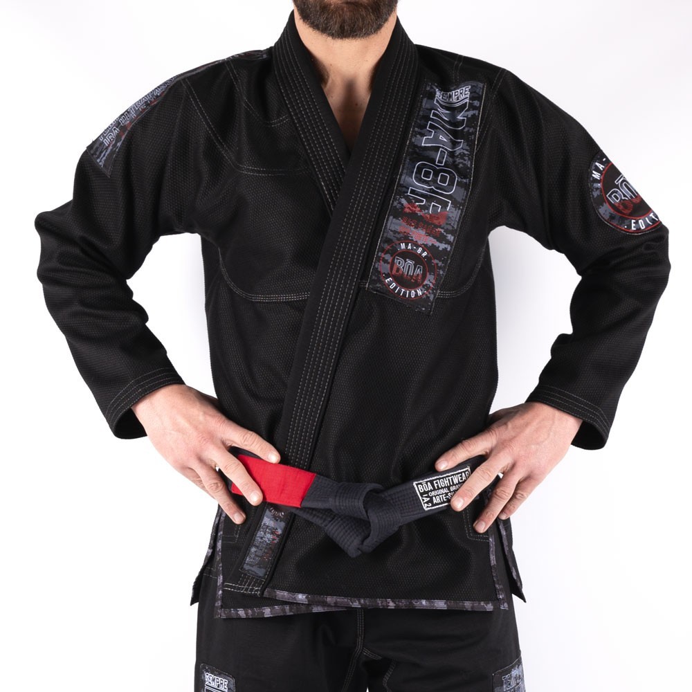 Кимоно для бразильского джиу-джитсу для мужчин - MA-8R Черный BJJ