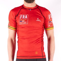 Rashguard Wettkampf Grappling - Französisches Team Rot