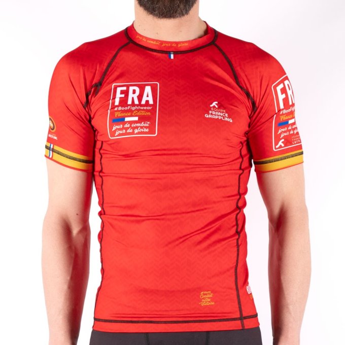Rashguard de compétition Grappling - Equipe de France Rouge