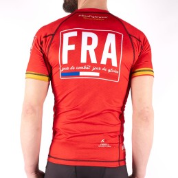 Rashguard de competição de Grappling - Seleção Francesa NoGi Vermelho