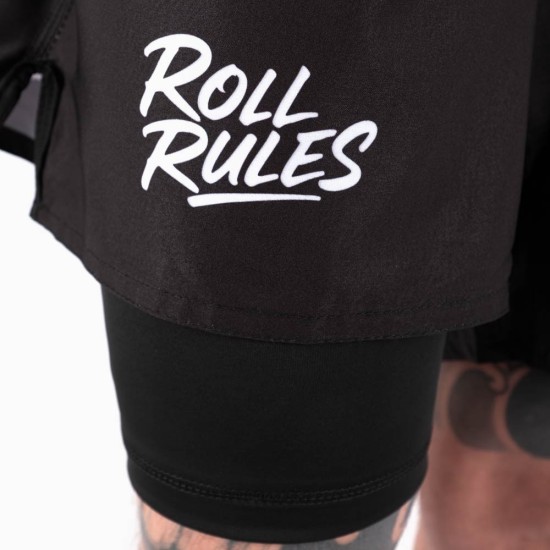 Short BJJ Masculino No-Gi Roll Rules com Compressão | BŌA