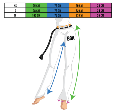 Size chart for abada woman